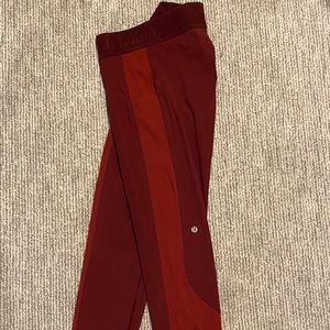 Red Lululemon Barry’s Bootcamp Tights size 8